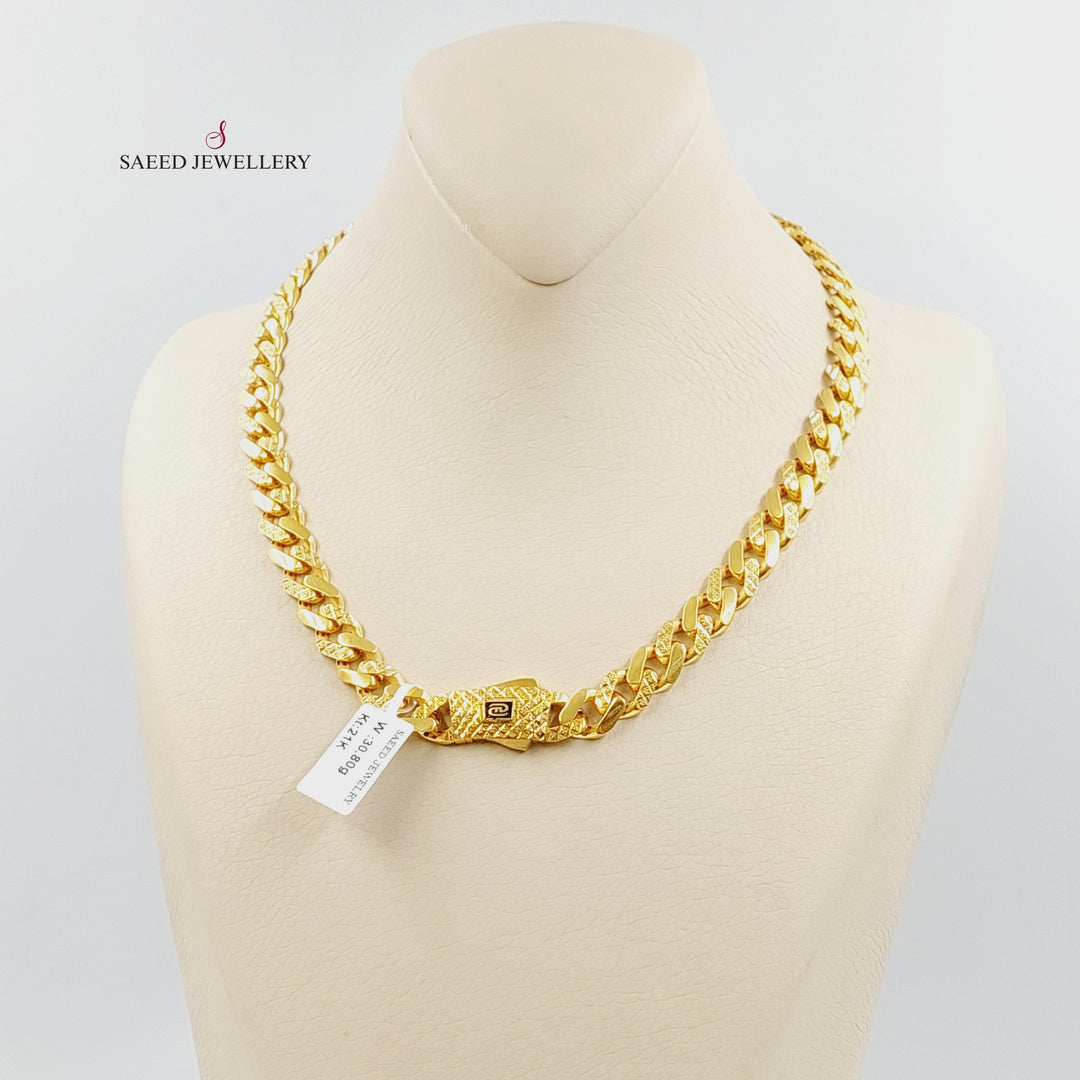 21K Gold Deluxe Cuban Links Necklace by Saeed Jewelry - Image 5