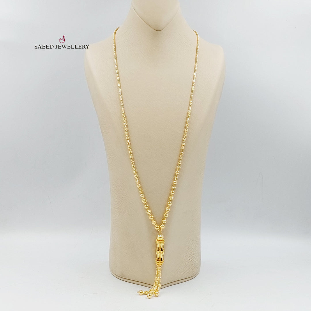 21K Gold Deluxe Balls Necklace by Saeed Jewelry - Image 2