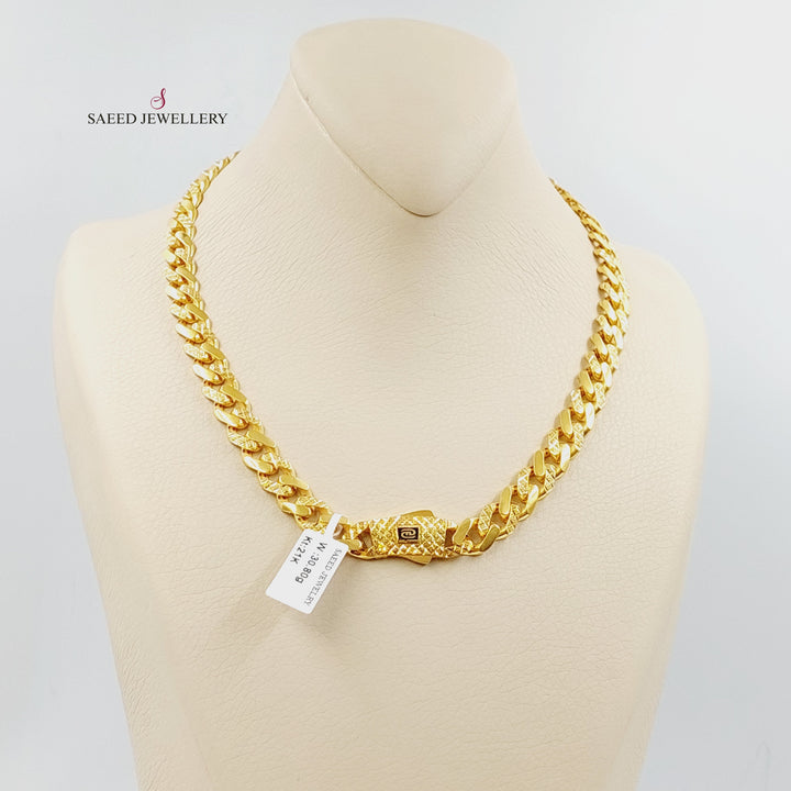 21K Gold Deluxe Cuban Links Necklace by Saeed Jewelry - Image 4