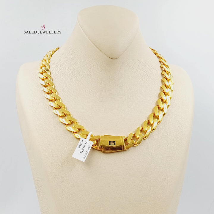 21K Gold Deluxe Cuban Links Necklace by Saeed Jewelry - Image 4