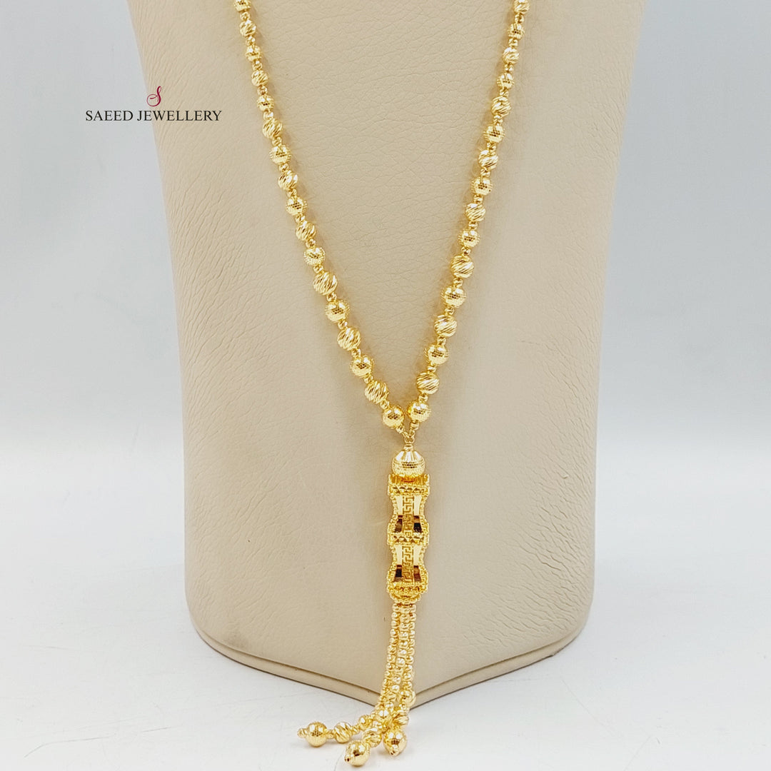 21K Gold Deluxe Balls Necklace by Saeed Jewelry - Image 5