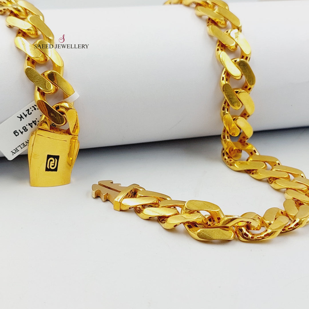 21K Gold Deluxe Cuban Links Necklace by Saeed Jewelry - Image 5