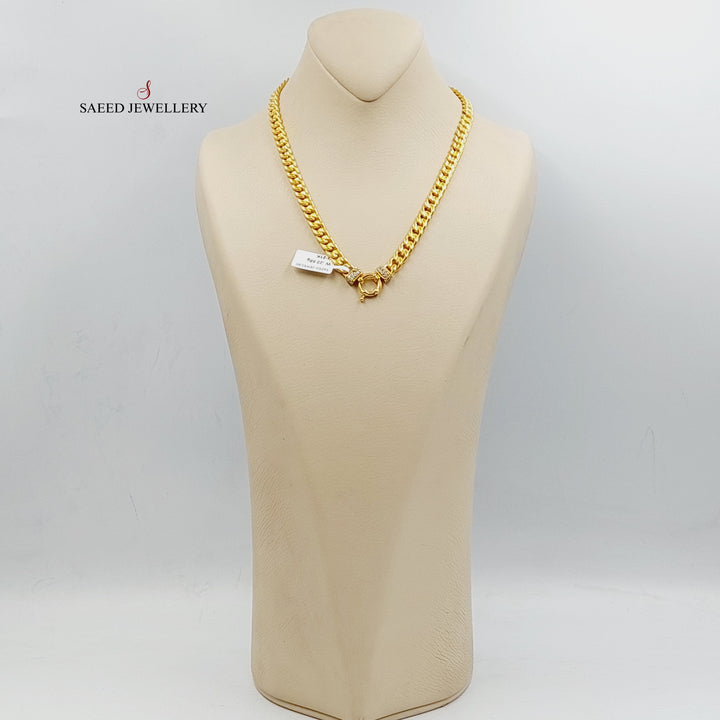 21K Gold Enameled & Zircon Studded Cuban Links Necklace by Saeed Jewelry - Image 5