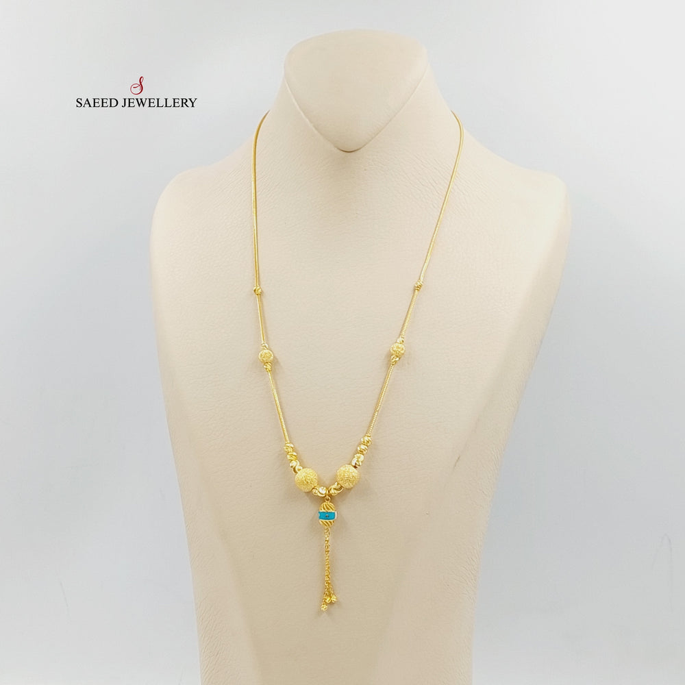 21K Gold Enameled Balls Necklace by Saeed Jewelry - Image 2