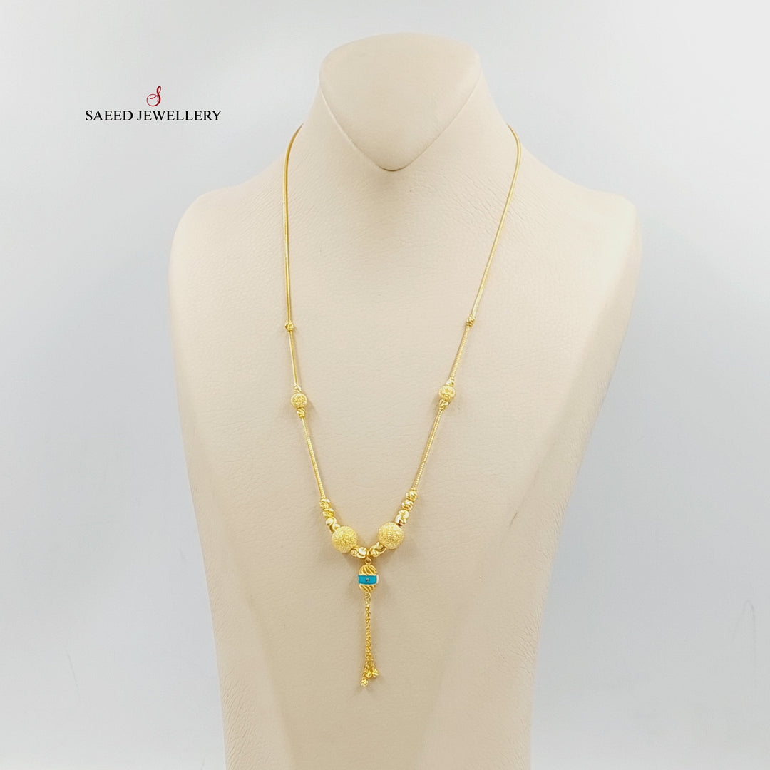 21K Gold Enameled Balls Necklace by Saeed Jewelry - Image 2