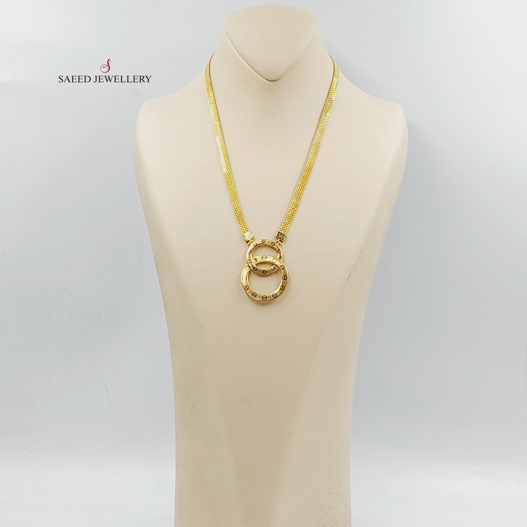 21K Gold Enameled Fancy Necklace by Saeed Jewelry - Image 5