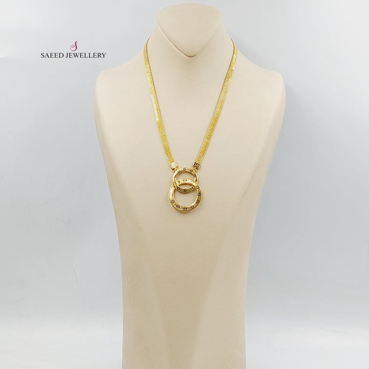 21K Gold Enameled Fancy Necklace by Saeed Jewelry - Image 5