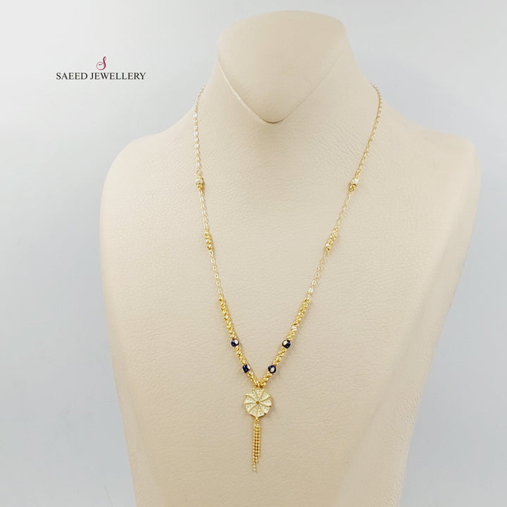 21K Gold Enameled Rose Necklace by Saeed Jewelry - Image 10