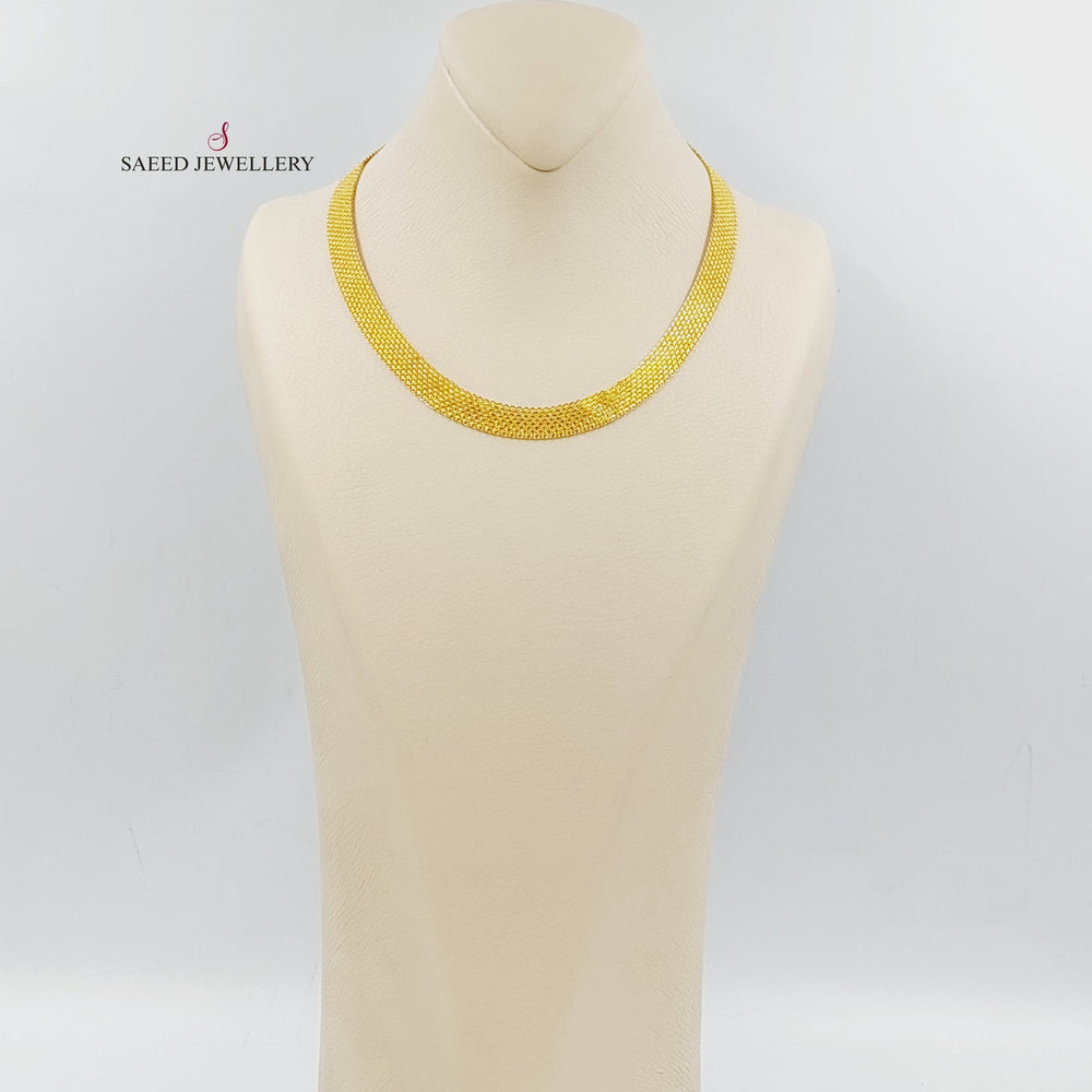 21K Gold Fancy Flat Necklace by Saeed Jewelry - Image 2