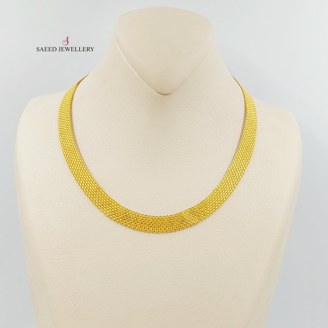 21K Gold Fancy Flat Necklace by Saeed Jewelry - Image 1