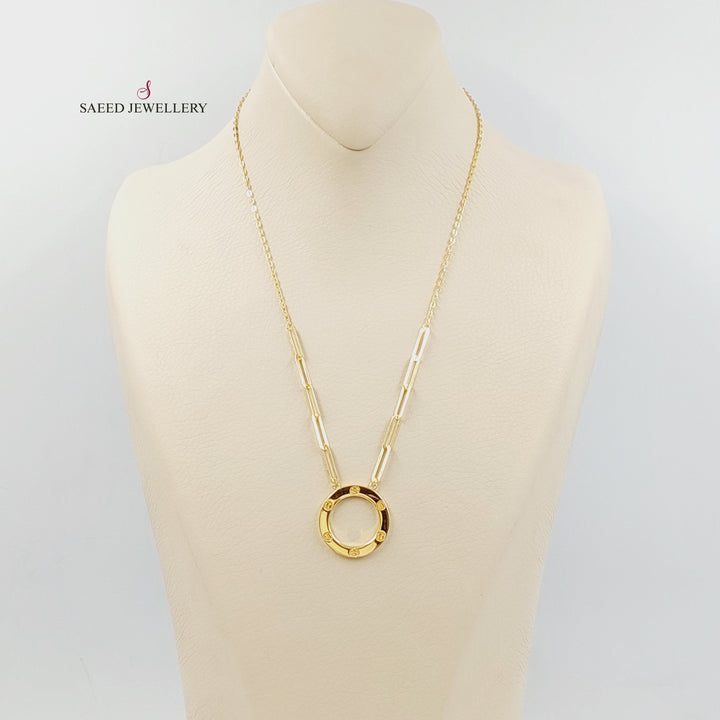 21K Gold Figaro Necklace by Saeed Jewelry - Image 4