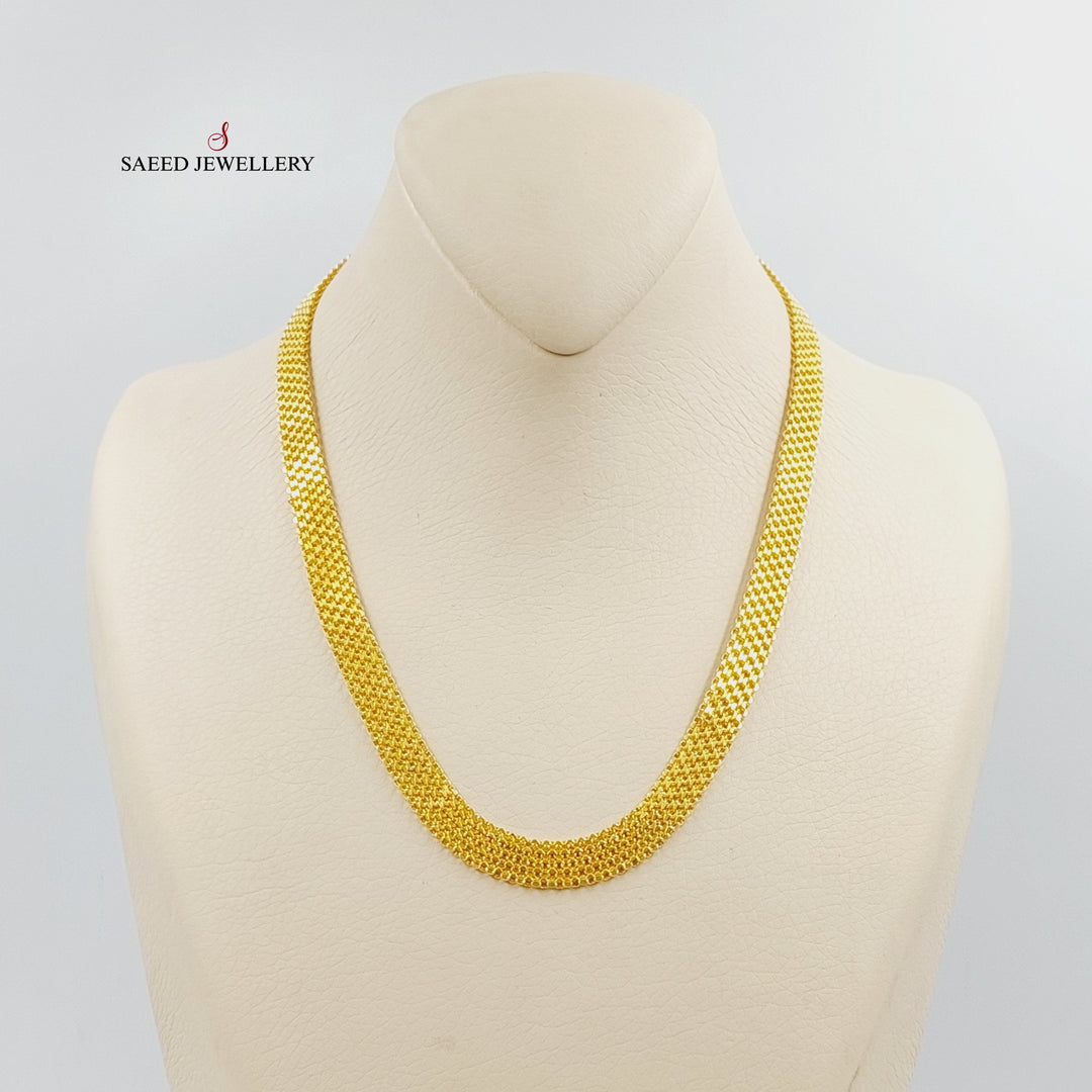 21K Gold Flat Fancy Necklace by Saeed Jewelry - Image 1