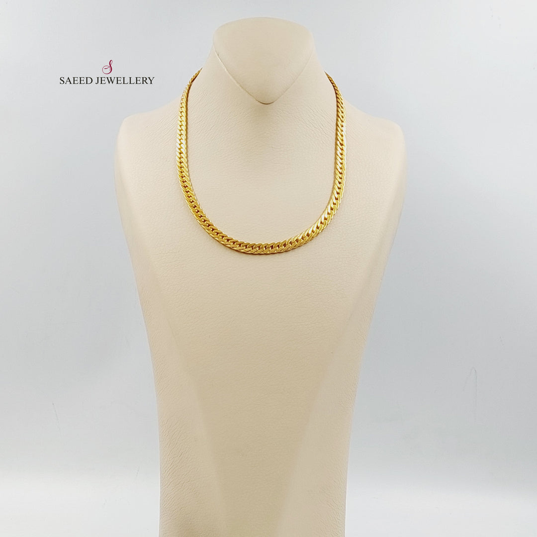 21K Gold Flat Snake Necklace by Saeed Jewelry - Image 8