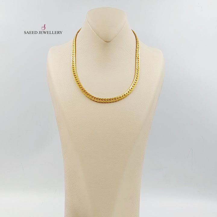 21K Gold Flat Snake Necklace by Saeed Jewelry - Image 4