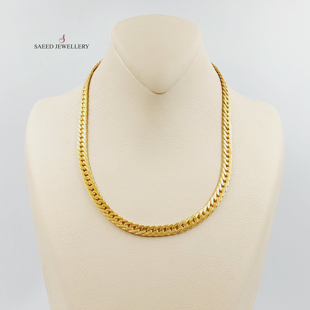 21K Gold Flat Snake Necklace by Saeed Jewelry - Image 1