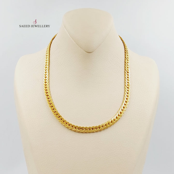 21K Gold Flat Snake Necklace by Saeed Jewelry - Image 5