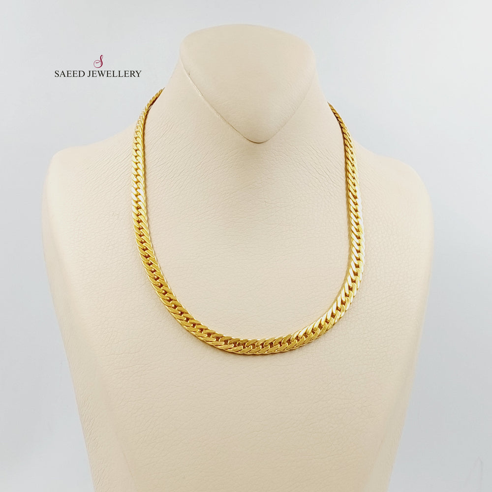 21K Gold Flat Snake Necklace by Saeed Jewelry - Image 2