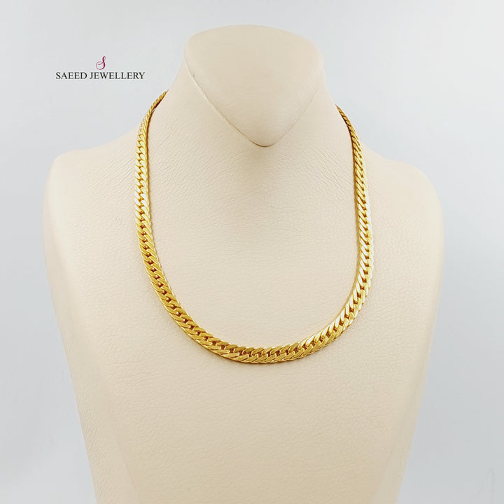 21K Gold Flat Snake Necklace by Saeed Jewelry - Image 6