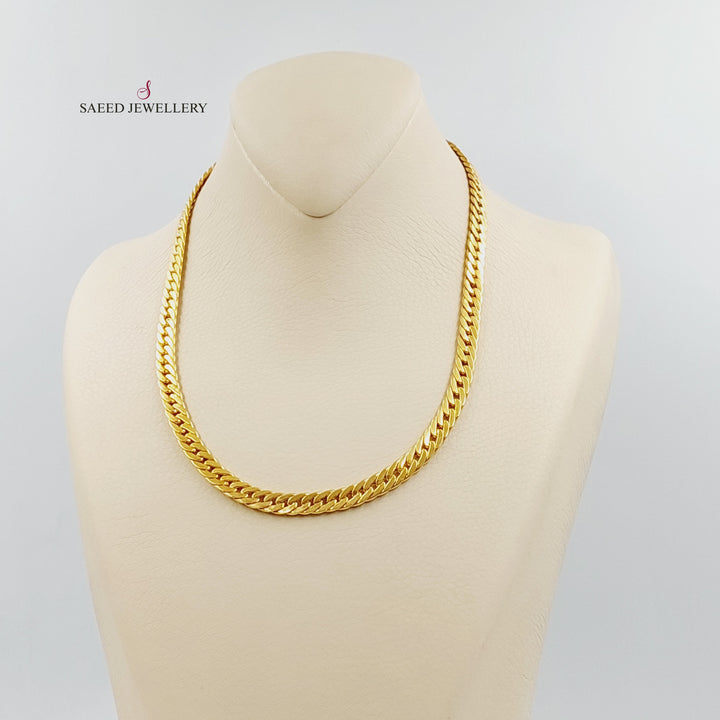 21K Gold Flat Snake Necklace by Saeed Jewelry - Image 7