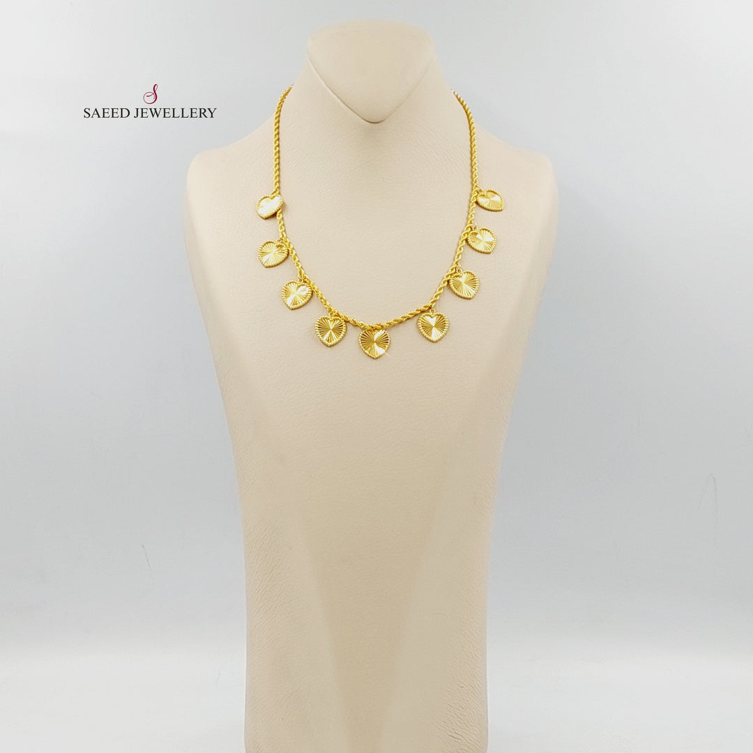 21K عقد دنانديش قلب-مجوهرات الشيخ سعيد-Saeed Jewelry 