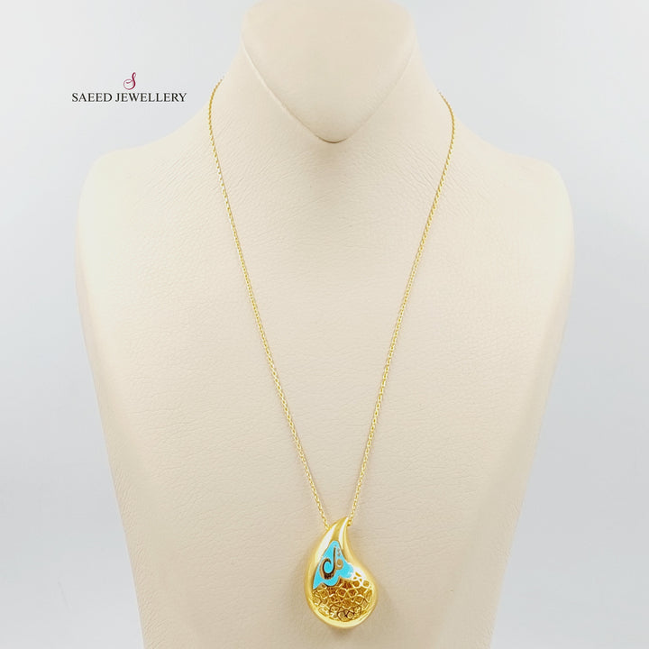 21K Gold Islamic Almond Necklace by Saeed Jewelry - Image 1