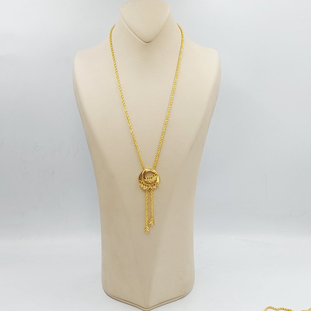 21K Gold Leaf Necklace by Saeed Jewelry - Image 2