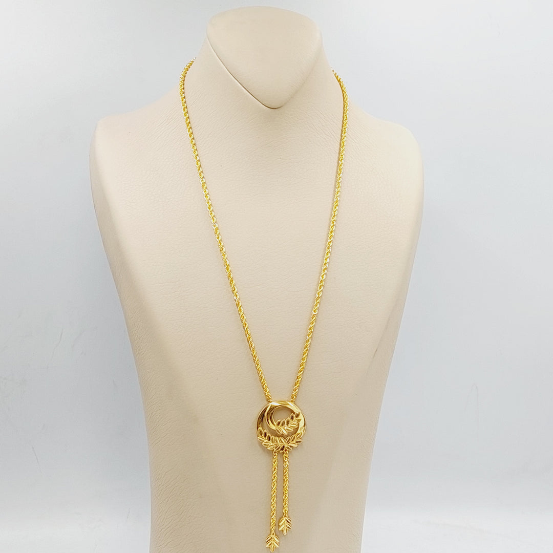 21K Gold Leaf Necklace by Saeed Jewelry - Image 4