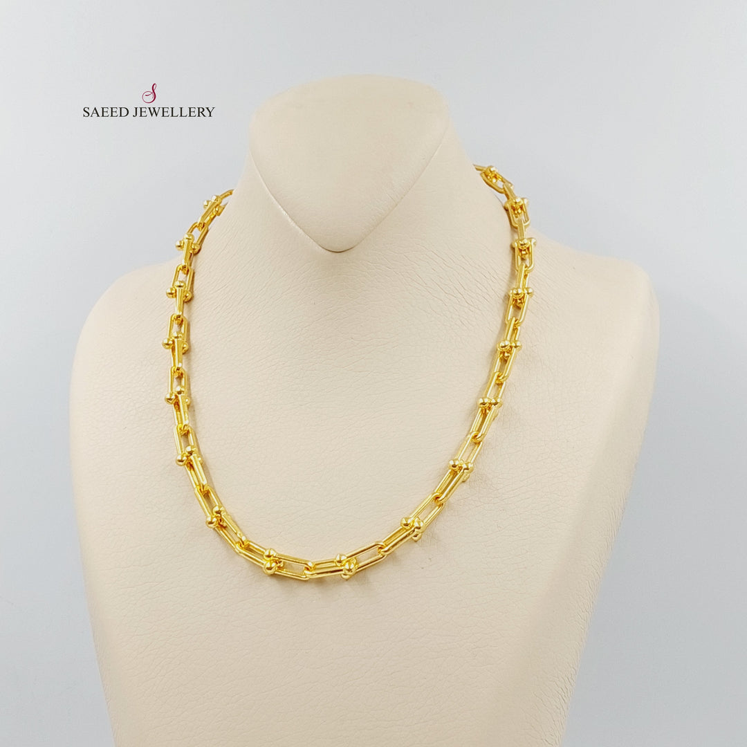 21K Gold Paperclip Necklace by Saeed Jewelry - Image 5