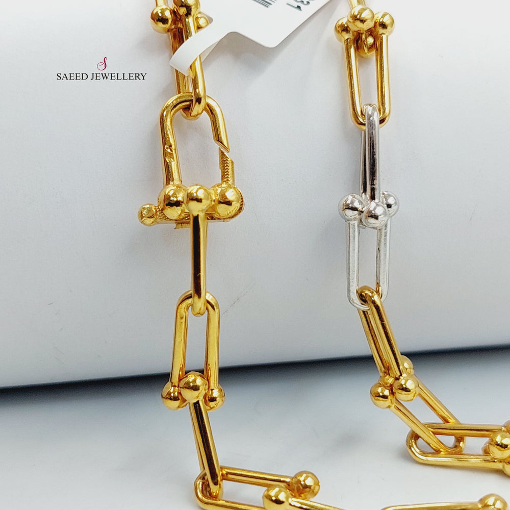 21K Gold Paperclip Necklace by Saeed Jewelry - Image 2