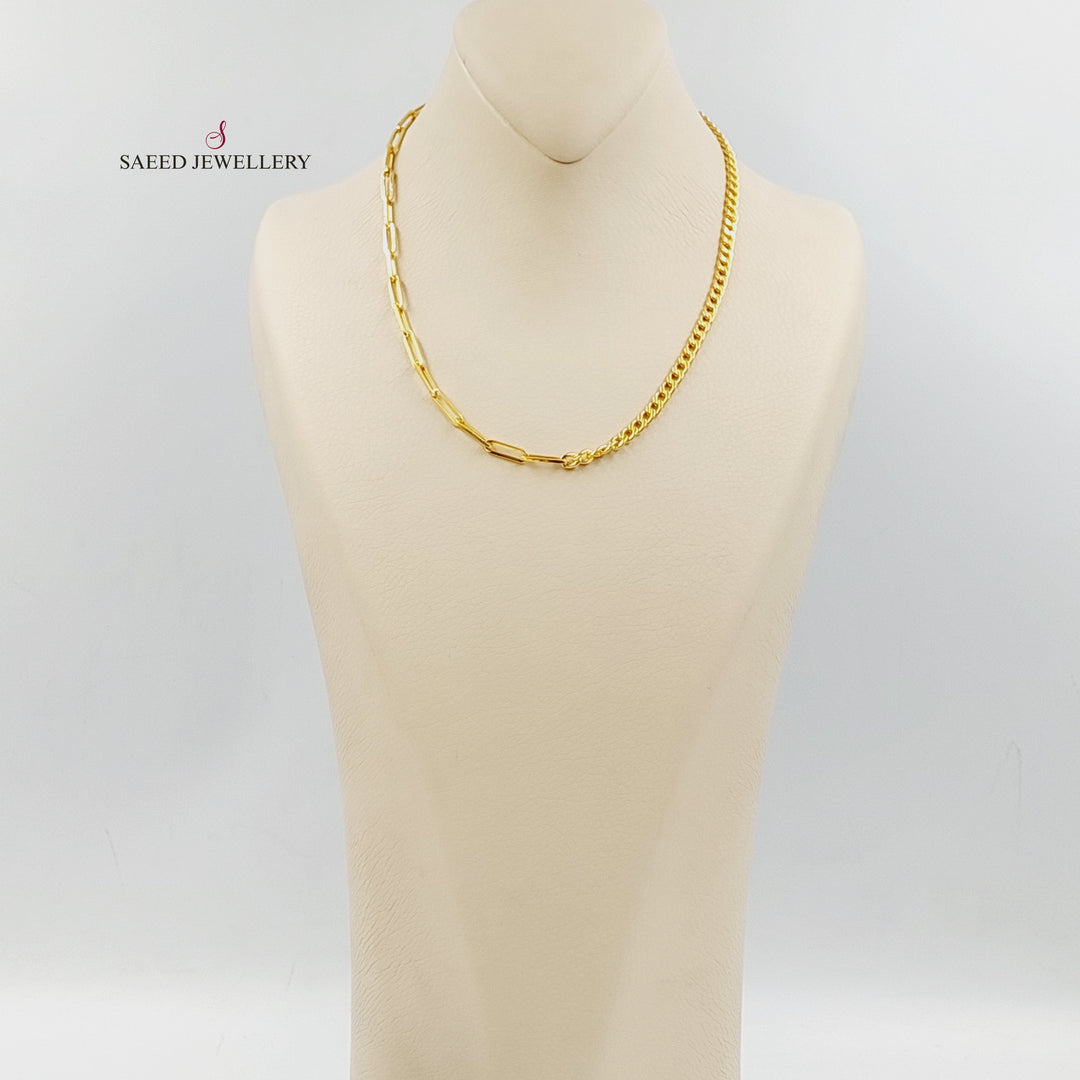 21K Gold Paperclip Cuban Links Necklace by Saeed Jewelry - Image 3