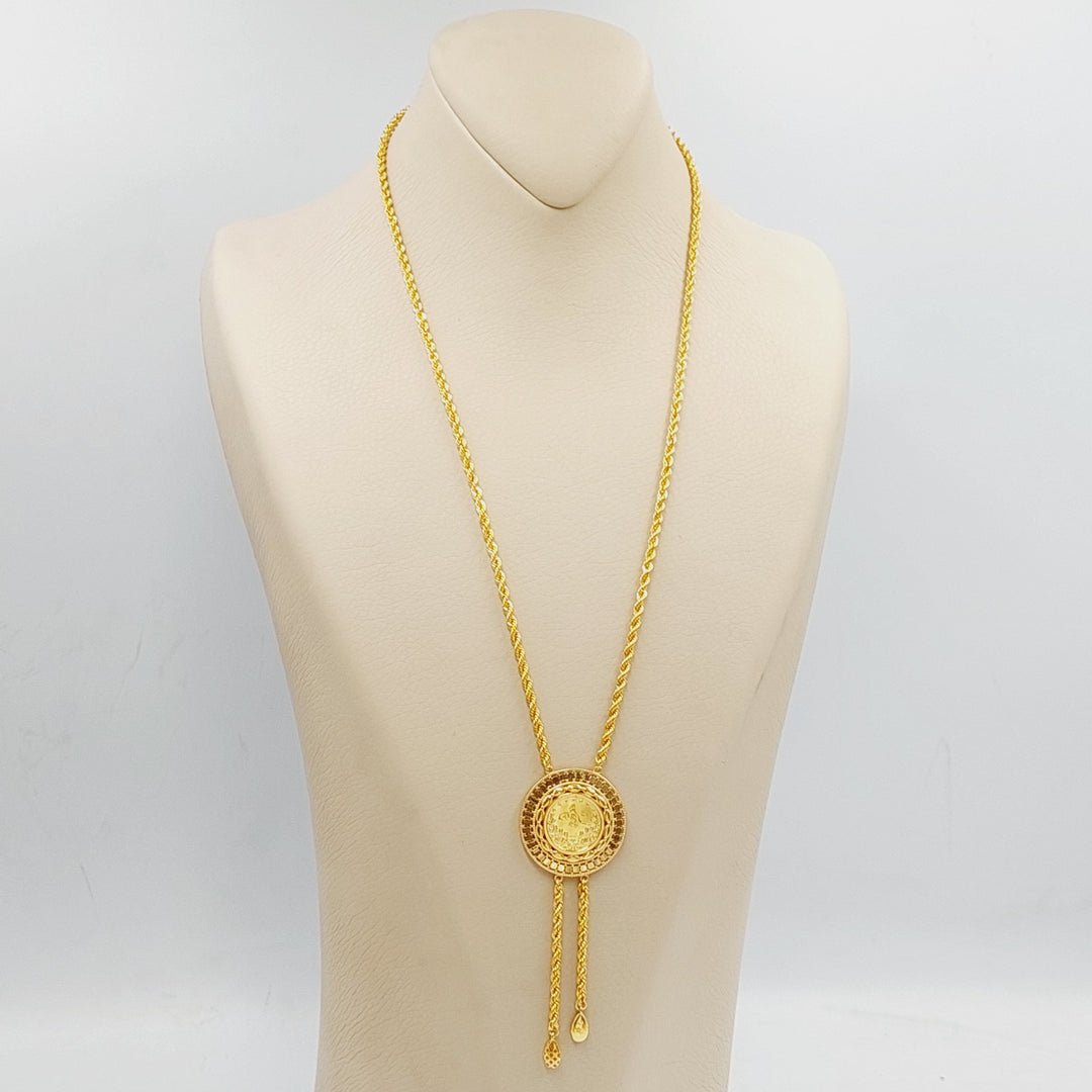 21K Gold Rashadi Rope Necklace by Saeed Jewelry - Image 3