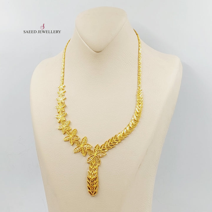 21K Gold Spike Kuwaiti Necklace by Saeed Jewelry - Image 2