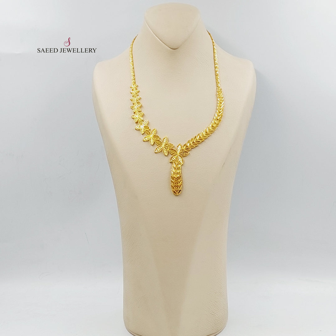 21K Gold Spike Kuwaiti Necklace by Saeed Jewelry - Image 4