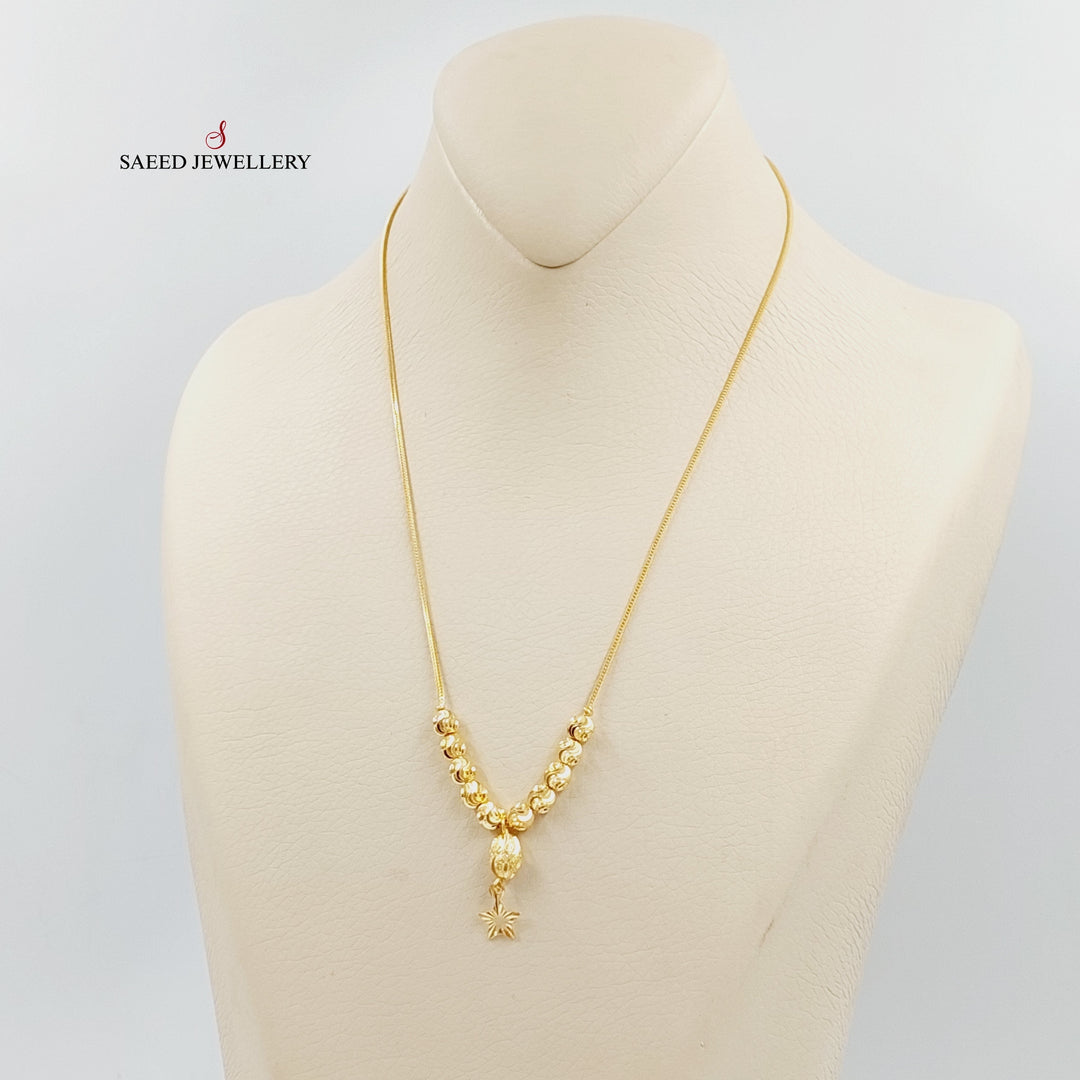 21K Gold Star Balls Necklace by Saeed Jewelry - Image 4