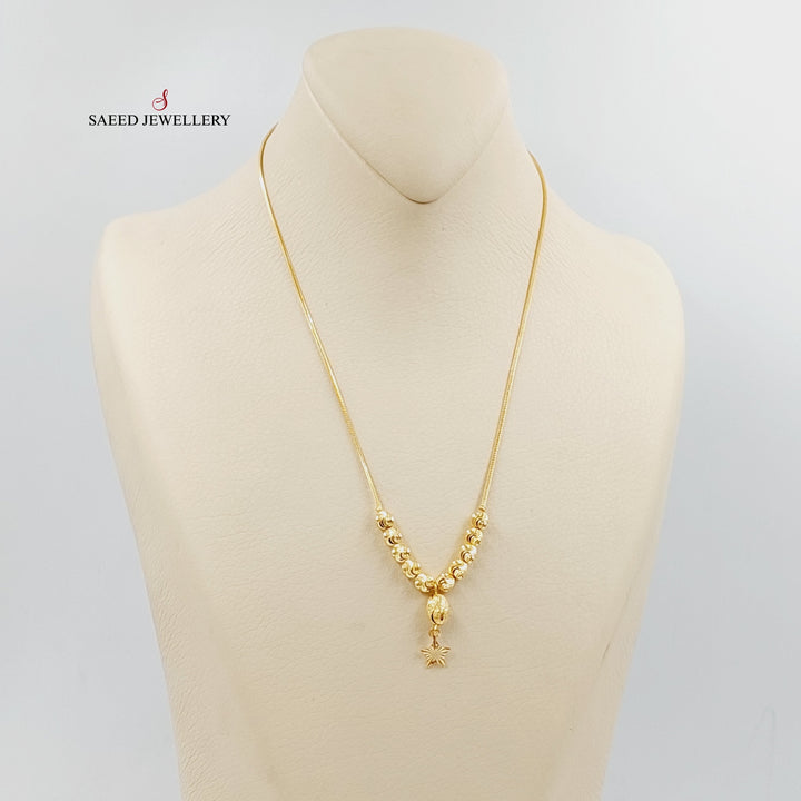 21K Gold Star Balls Necklace by Saeed Jewelry - Image 3