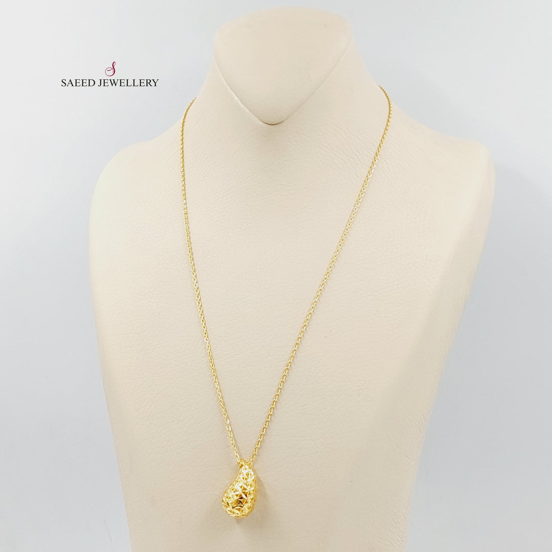 21K Gold Tears Necklace by Saeed Jewelry - Image 2