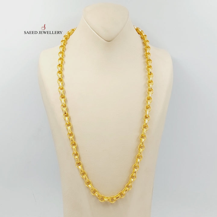 21K Gold 9mm Cuban Links Necklace by Saeed Jewelry - Image 1