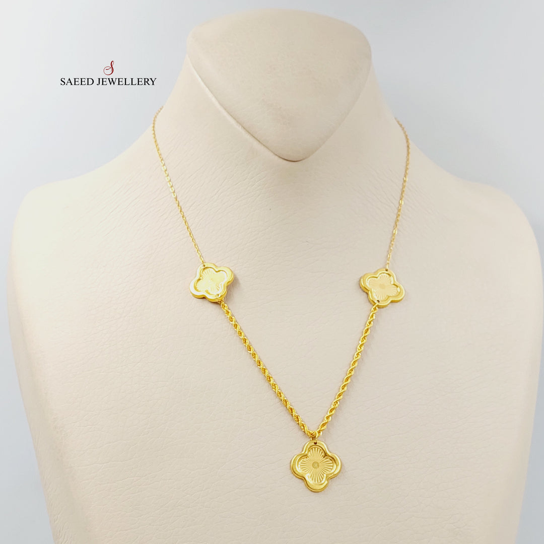 21K Gold Rose Necklace by Saeed Jewelry - Image 2