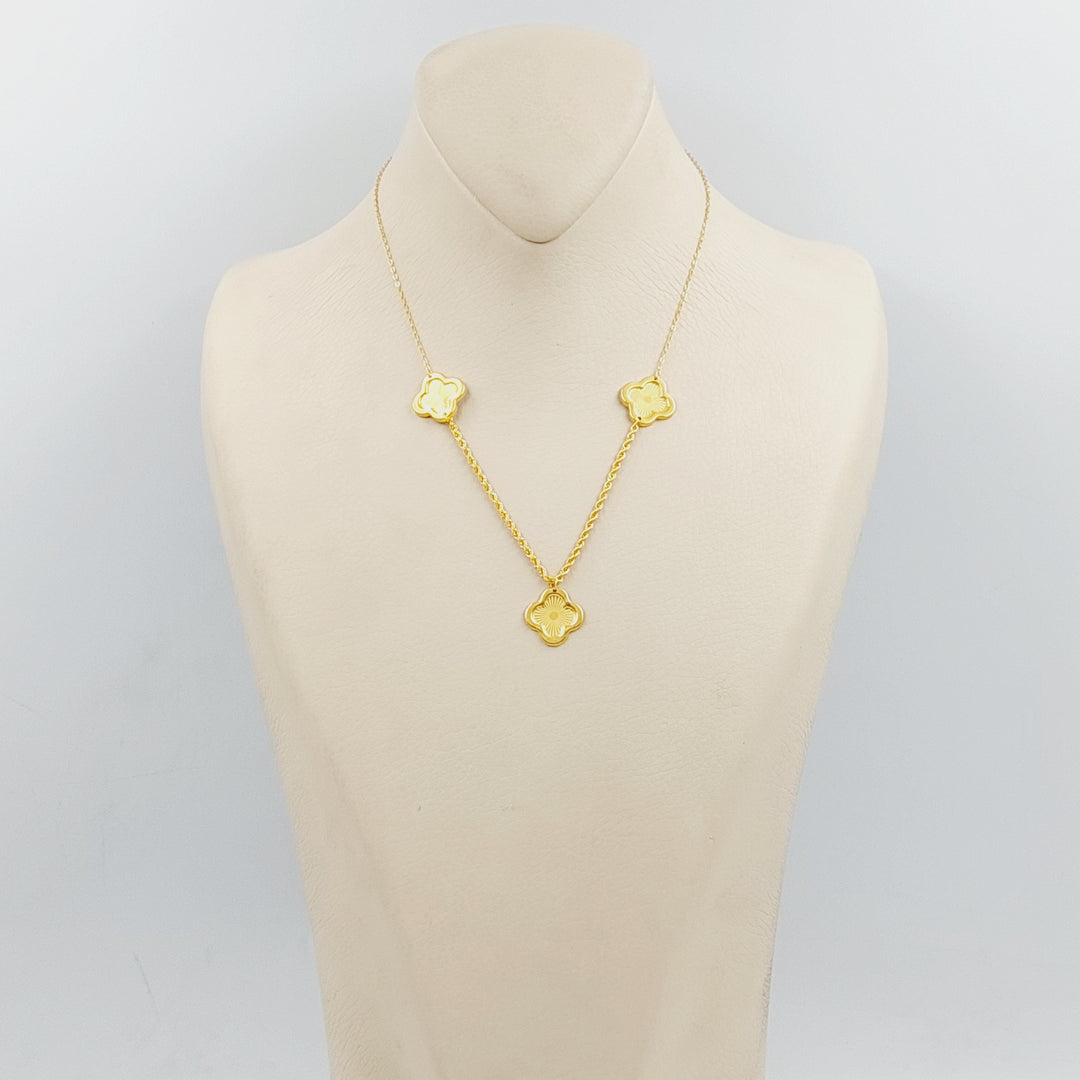 21K Gold Rose Necklace by Saeed Jewelry - Image 4