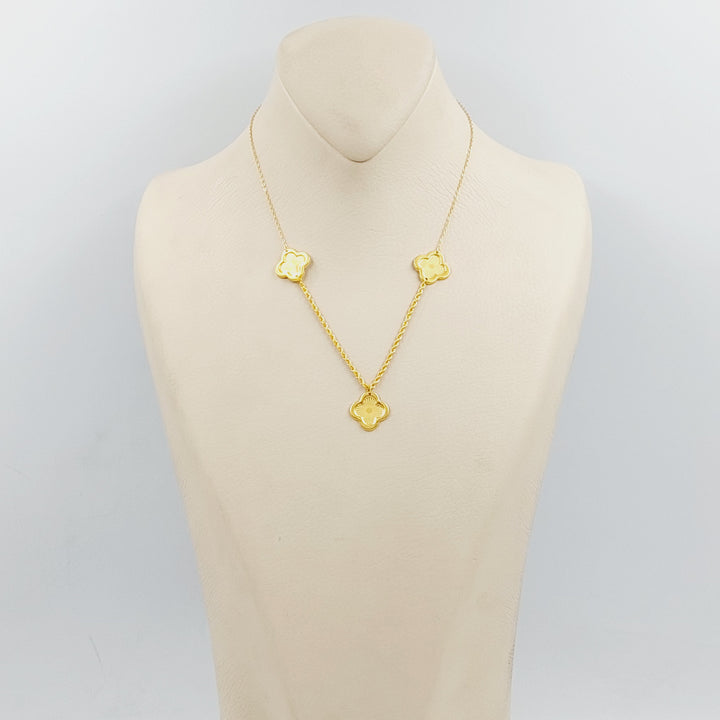 21K Gold Rose Necklace by Saeed Jewelry - Image 4