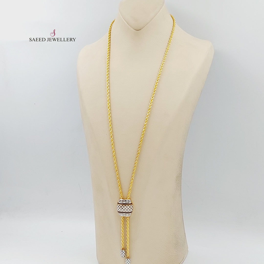 21K Gold Scarf Balls Necklace by Saeed Jewelry - Image 5