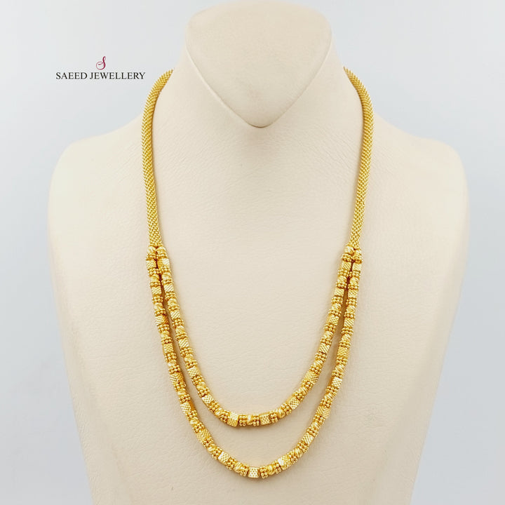 21K Gold Two Ranges Balls Necklace by Saeed Jewelry - Image 4