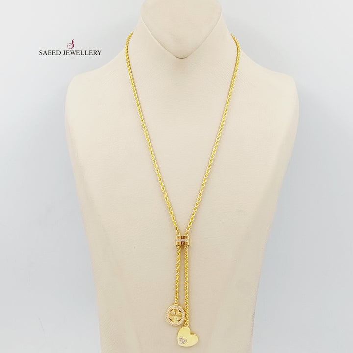 21K Gold Zircon Studded Balls Necklace by Saeed Jewelry - Image 1