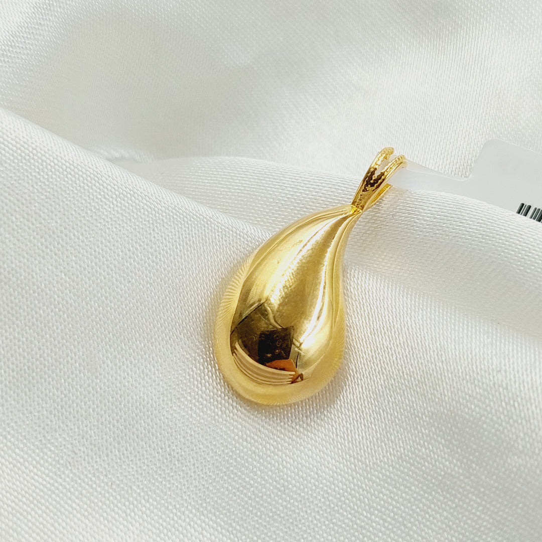 21K Gold Almond Pendant by Saeed Jewelry - Image 4