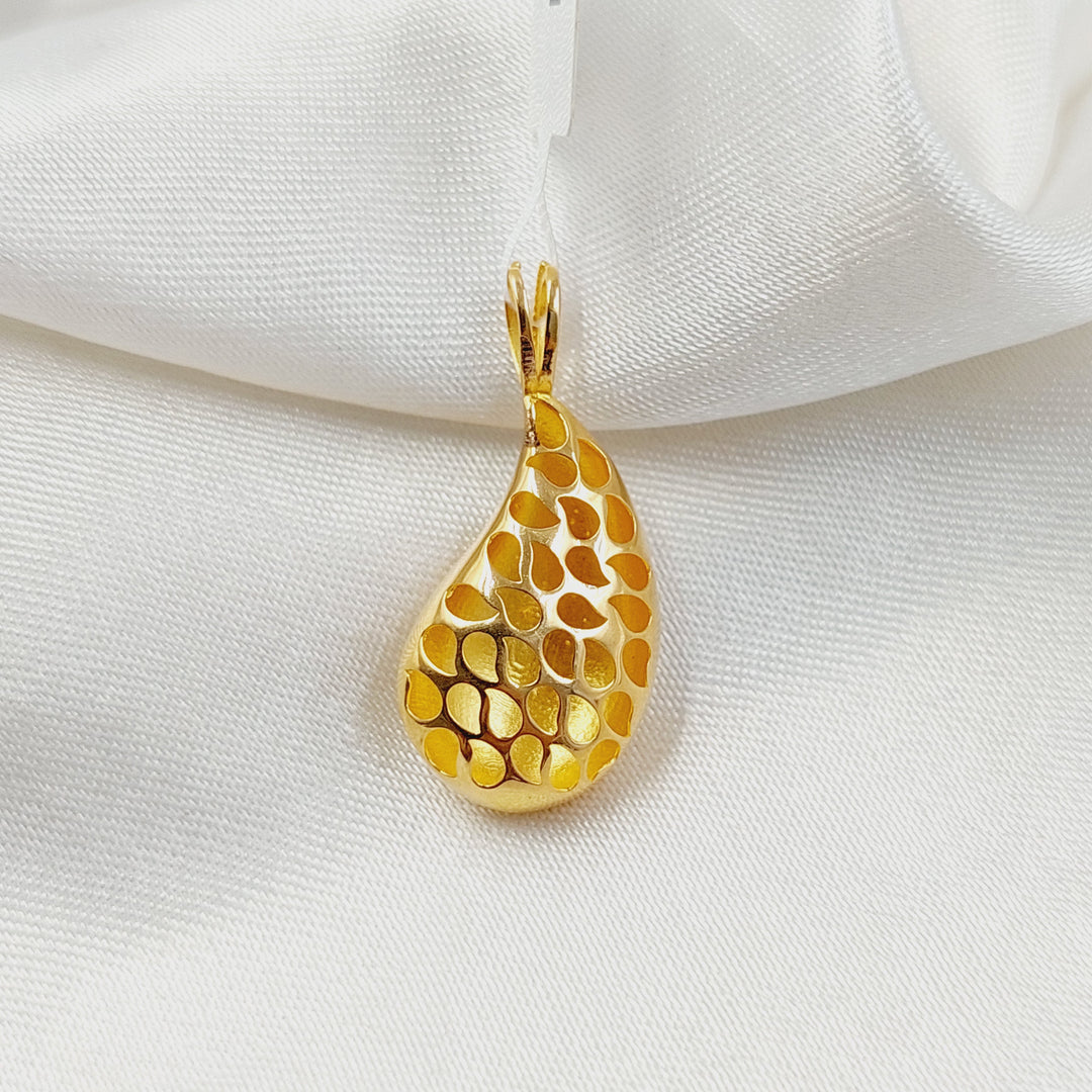 21K Gold Almond Pendant by Saeed Jewelry - Image 3