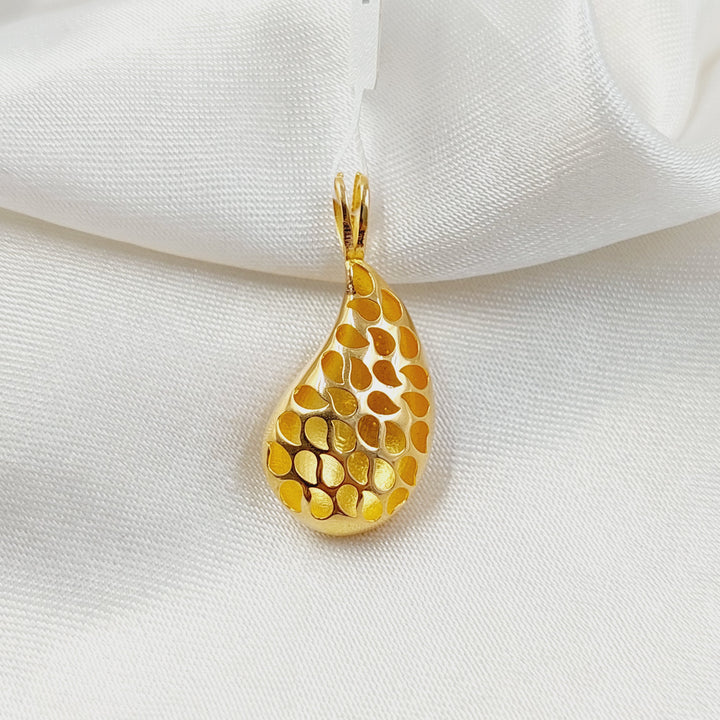 21K Gold Almond Pendant by Saeed Jewelry - Image 3