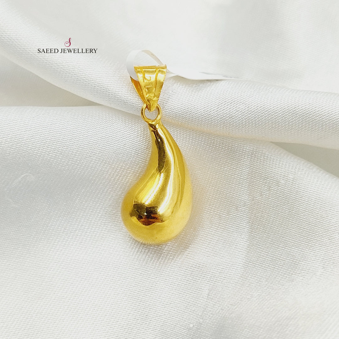 21K Gold Almond Pendant by Saeed Jewelry - Image 1