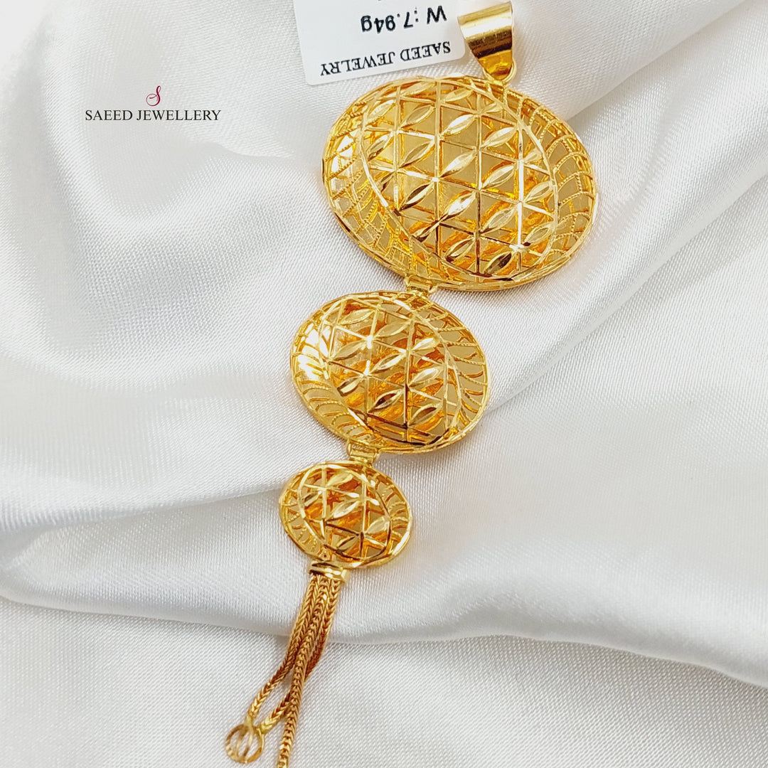 21K Gold Bahraini Pendant by Saeed Jewelry - Image 3