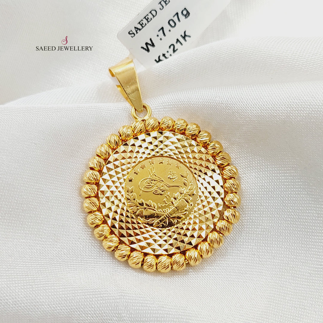 21K Gold Balls Rashadi Pendant by Saeed Jewelry - Image 3