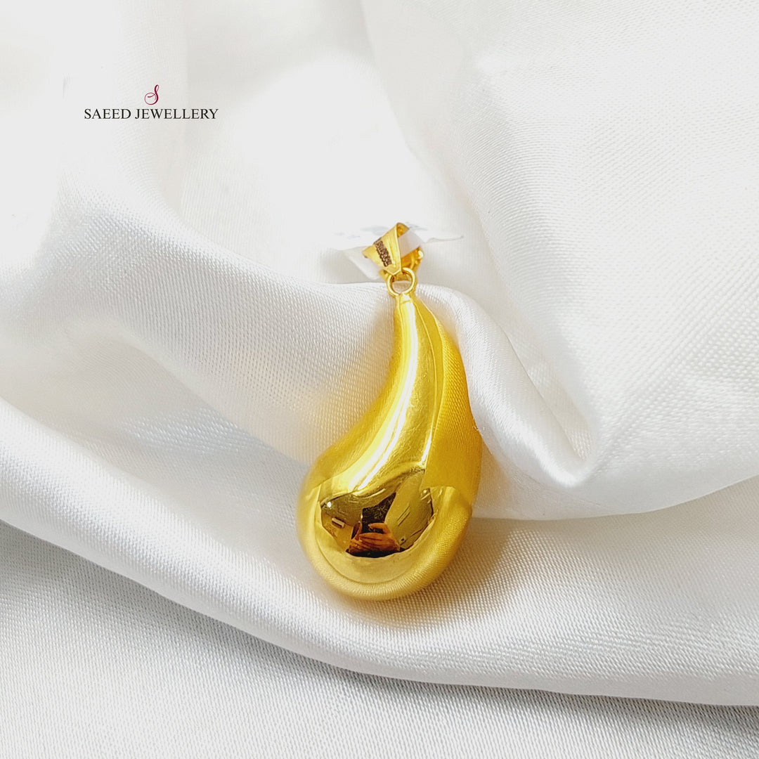 21K Gold Deluxe Almond Pendant by Saeed Jewelry - Image 4